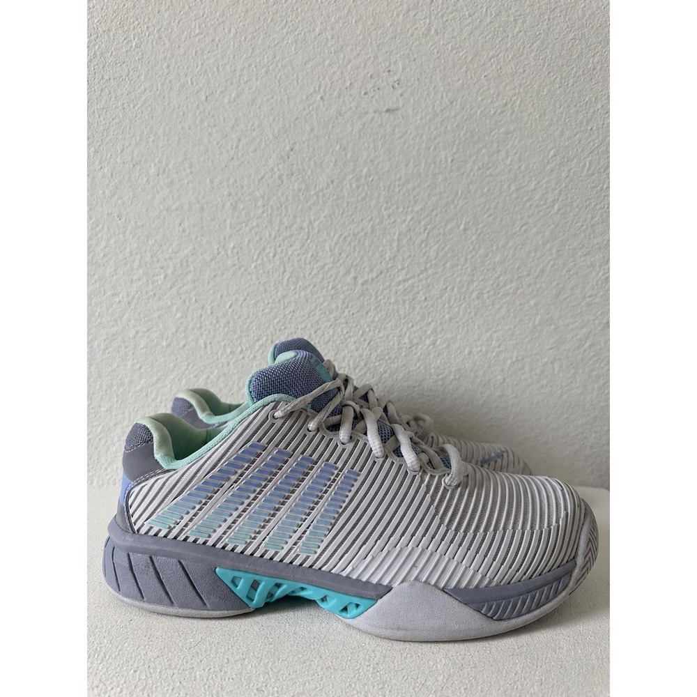 K-Swiss Women's Hypercourt Express 2  Gray/White/Blue Glow Size 10 Tennis Shoes
